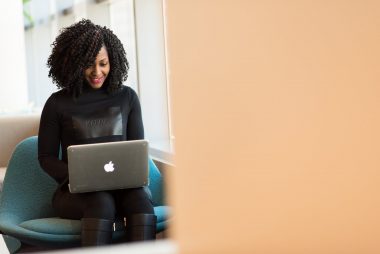 adult african american woman blur business
